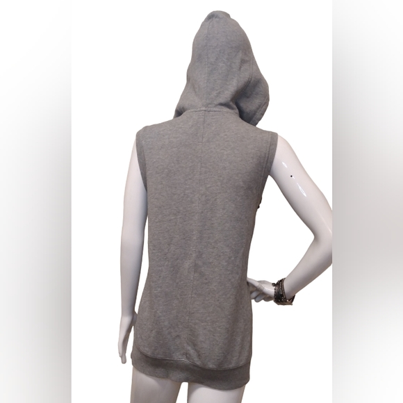 Artizia TNA Women Grey Jersey Hoodie Vest Quarter Zip Logo Size SMALL. - Picture 2 of 13